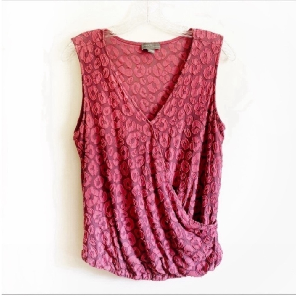 Market & Spruce StitchFix tank top pink burnout velvet wrap front